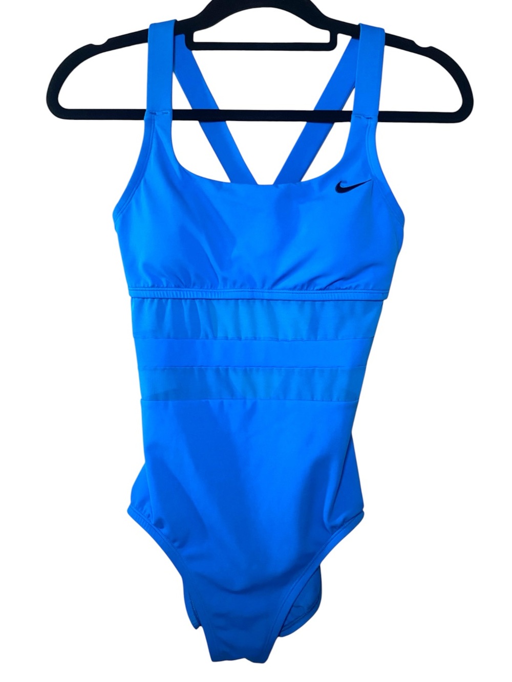 Nike Mesh V-Back One Piece Women’s Small Blue Swimsuit